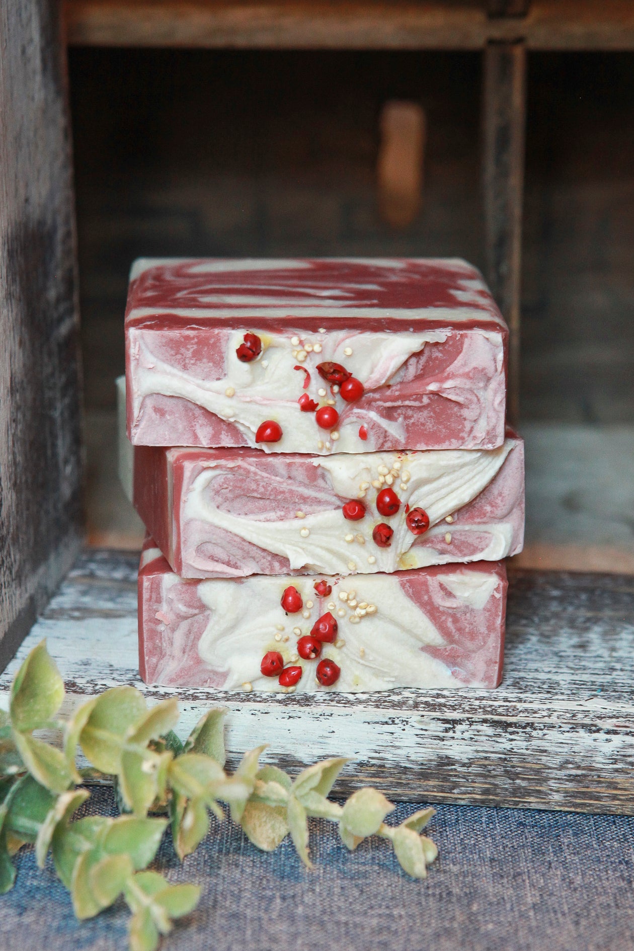 Peppermint Swirl Cold Process Soap part of the Winter Collection