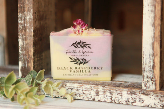 Black Raspberry Vanilla Cold Process Soap by Faith and Grace Soap Co.