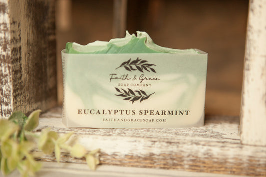 Eucalyptus Spearmint Cold Process Soap by Faith and Grace Soap Co.