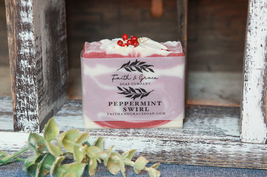 Peppermint Swirl Cold Process Soap by Faith and Grace Soap Co.